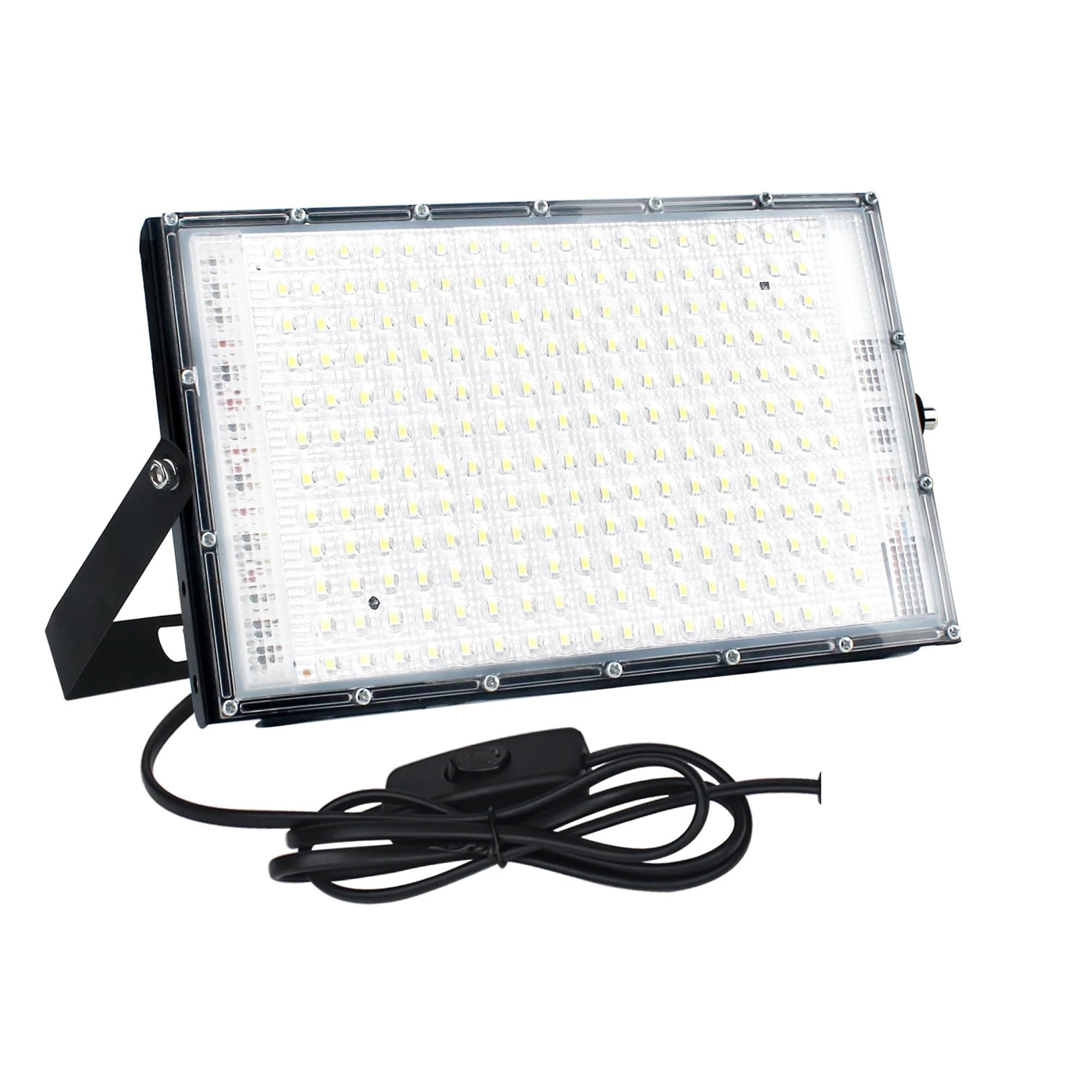 LLOOPK LED Flood Light, LED Floodlight 150W Outdoor Wall Black Street IP65 Waterproof Reflector Garden Lighting