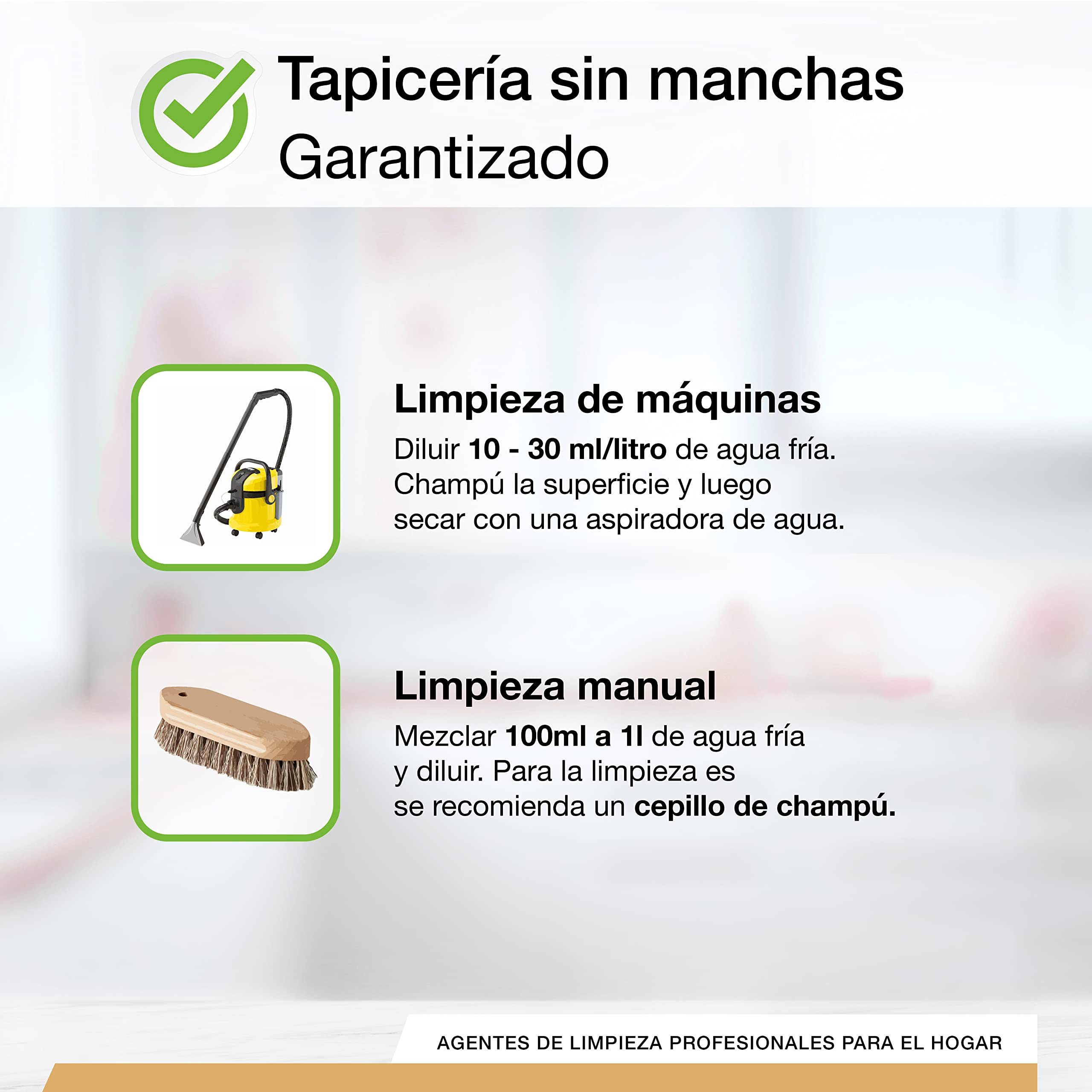 BiOHY Limpiador tapicerías (12 botellas de 1 litro) + Dosificador | Ideal para asientos de coche, sofás, colchones, etc. | También es adecuado para las lavadoras (Polsterreiniger)
