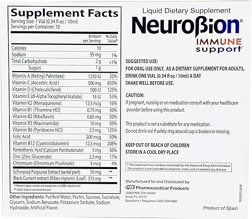 Miniatura 4 de Neurobion Apoyo Inmunológico con Echinacea & Zinc 10 viales x 0.3 fl oz