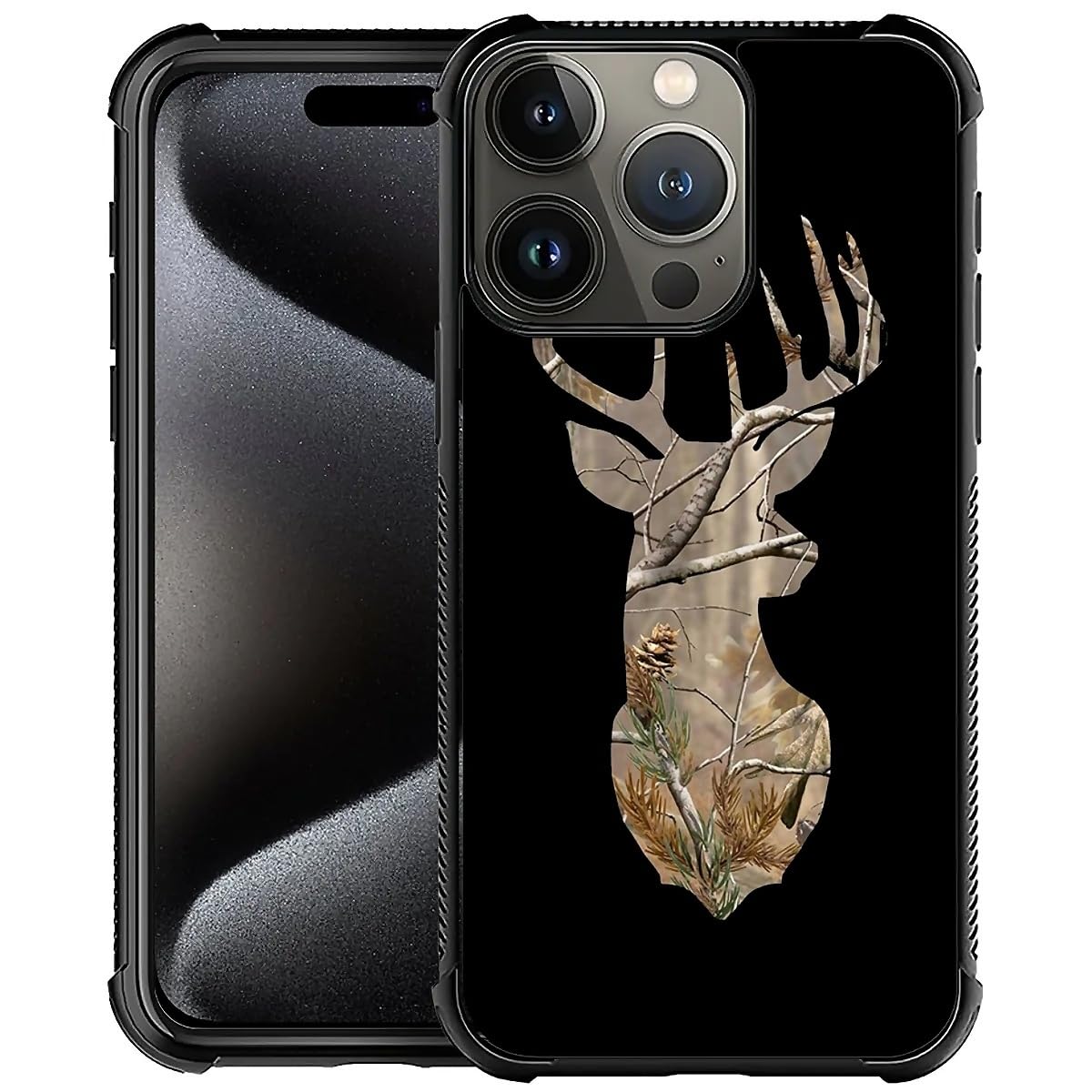 Goodsprout Compatible with iPhone 16 Pro Case,Camouflage Deer Art Amazing Pattern Design Shockproof Anti-Scratch Hard PC Back Case for iPhone 16 Pro