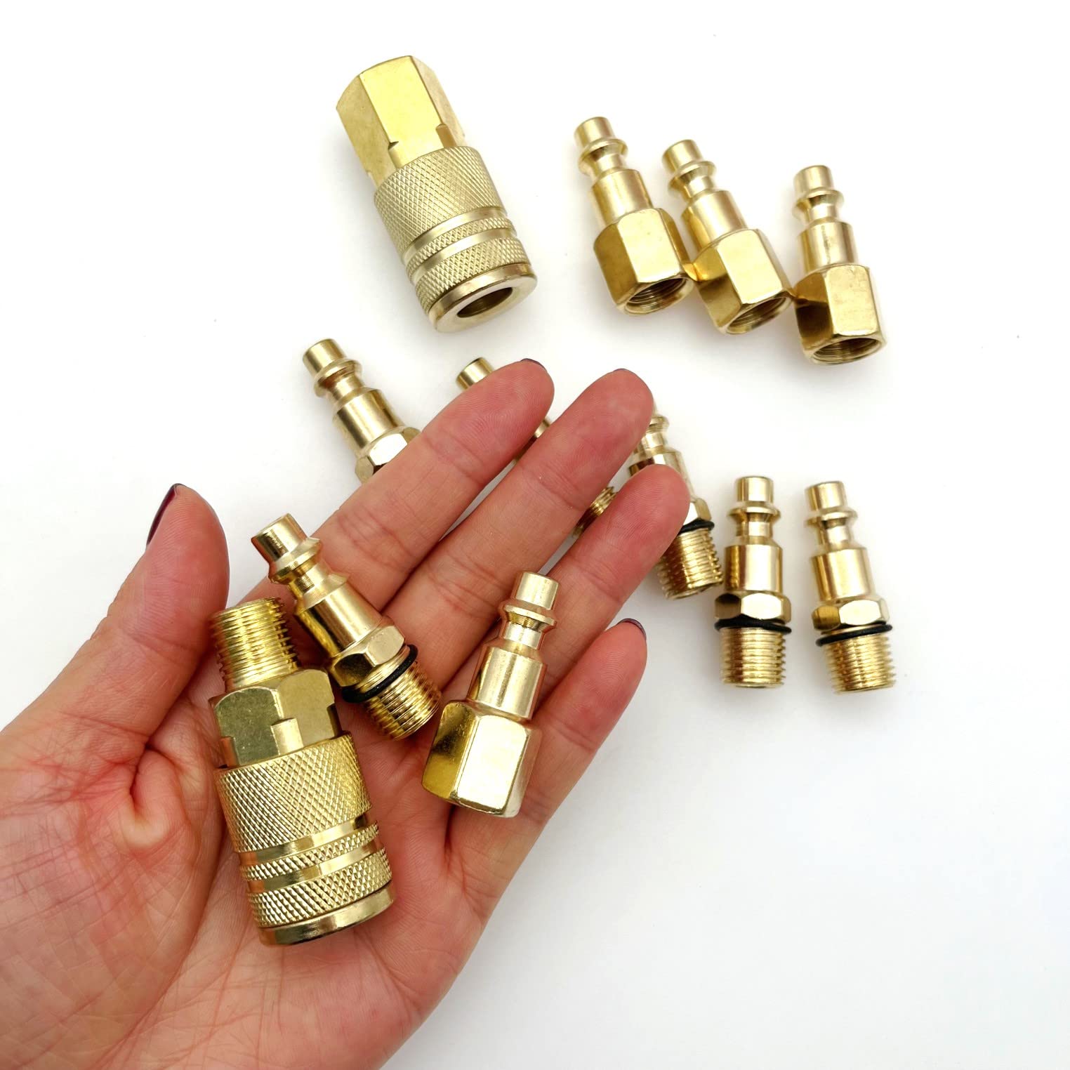 Presa Raccordo Rapido Universale 1/4 NPT Per Tubo Aria - 2 Pezzi In Acciaio Inox