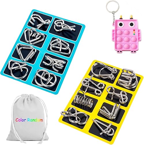 YXMGC Brain Teaser - Rompecabezas de alambre de metal para prueba de coeficiente intelectual juguetes de descompresión juego de desbloqueo juguete