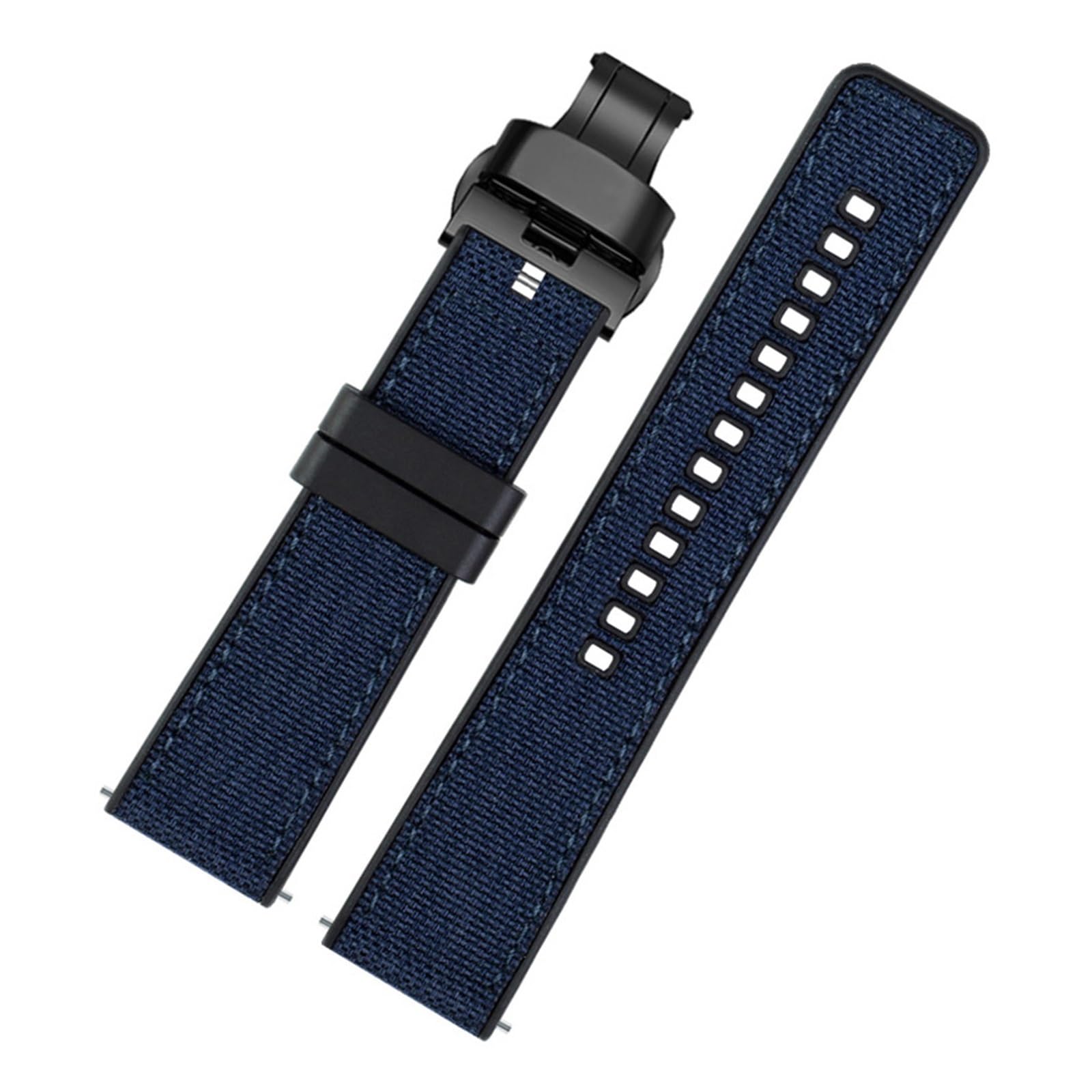HMFANG Nylon Toile Caoutchouc Montre Bracelet Hommes Silicone Fond Étanche Papillon Boucle Poignet Bande Bracelet Accessoires 20mm 22mm 24mm