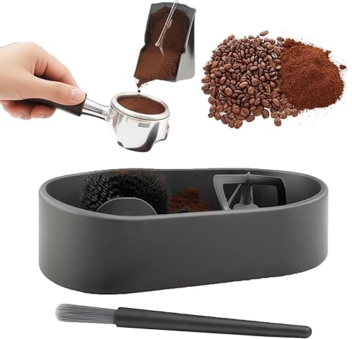 Kit de limpieza de portafiltros de café, limpiador eléctrico automático de caja de golpeo, colector profesional de granos de café, incluye cepillo y