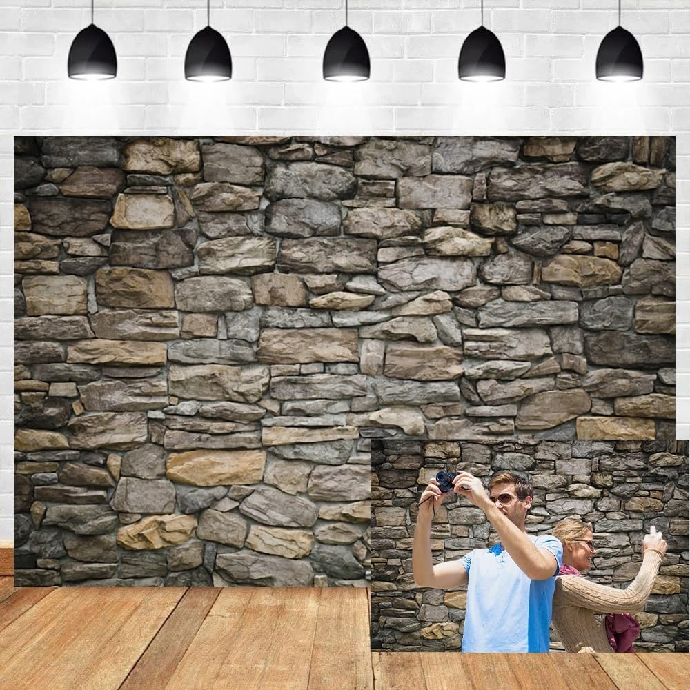 6x3m Retro Rustikale Backsteinmauer Hintergrund Klassische braune Steinwand Cowboy Fotohintergrund Brauner Felsen Textur Wand Scheune Hintergrund Geburtstag Party Dekoration