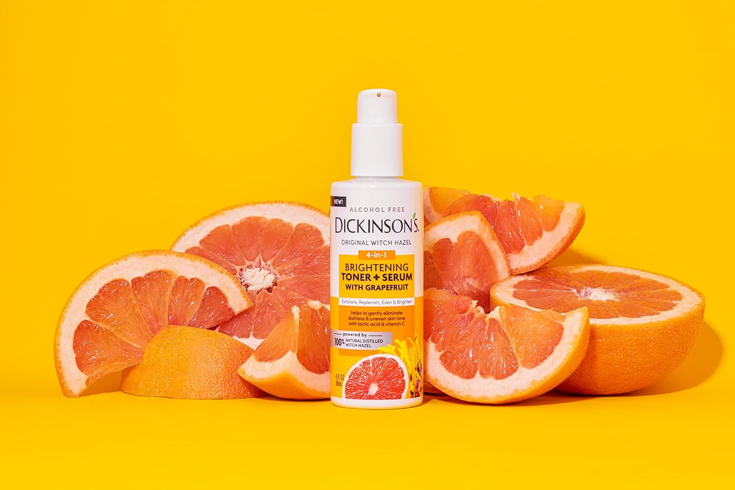 Dickinson's Witch Hazel Brightening Toner + Serum with Grapefruit : Beauty & Personal Care