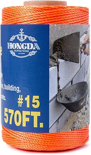 HONGDA Cuerda de nailon trenzada, #15 x 570 pies, cuerda de nailon para trabajos de mampostería, línea de trote, línea de señuelo, fabricación y