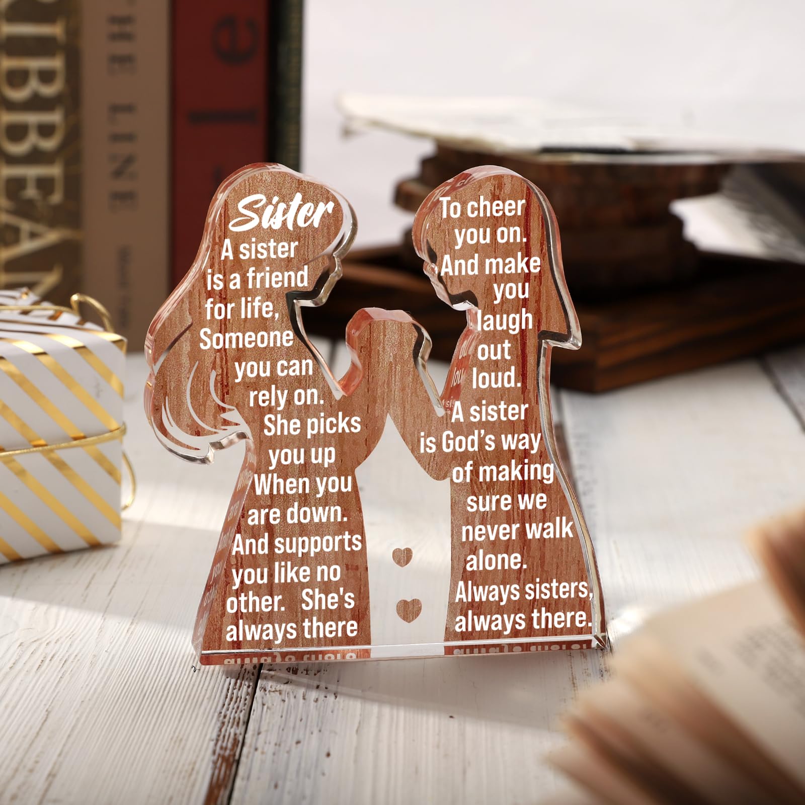 Cool Sister Valentines Birthday Gifts from Sisters for Women Adult Big Little Best Sister Ever - Unique Easter Basket Essentials Stuffer Christmas 2025 Mothers Day Gifts for Soul Friend Memorable Gift