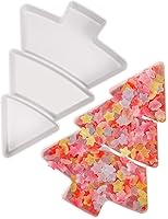 Vista 1 de Angoily 2 platos para servir árbol de Navidad, bandeja de plástico para servir Navidad, para entretenimiento, plato de servir alimentos