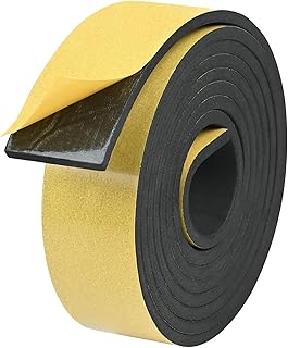 3 Meter Moosgummi Selbstklebend, 6 mm Dick 50 mm Breit Dichtungsband Selbstklebend, Hochdichtes Schaumstoffband, Dichtband Selbstklebend Schalldämmung für Fenster, Türen und Autos