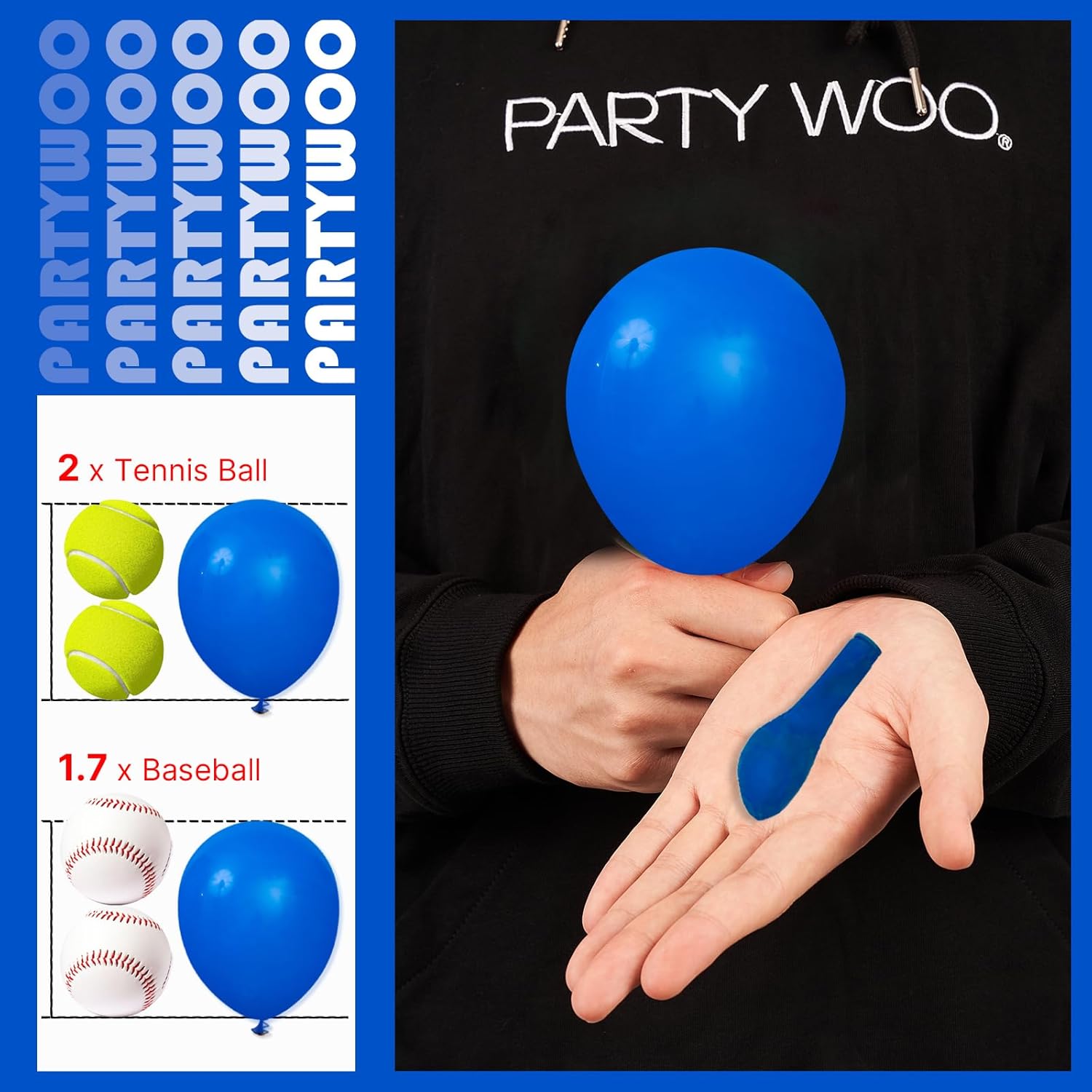 PartyWoo Royal Blue Balloons 100pcs of 5 Inch Dark Blue Latex Balloons for Wedding Baby Shower Gender Reveal Anniversary Graduation Under The Sea Men Birthday Bachelorette Party Decorations Blue-Y5 - Image 3