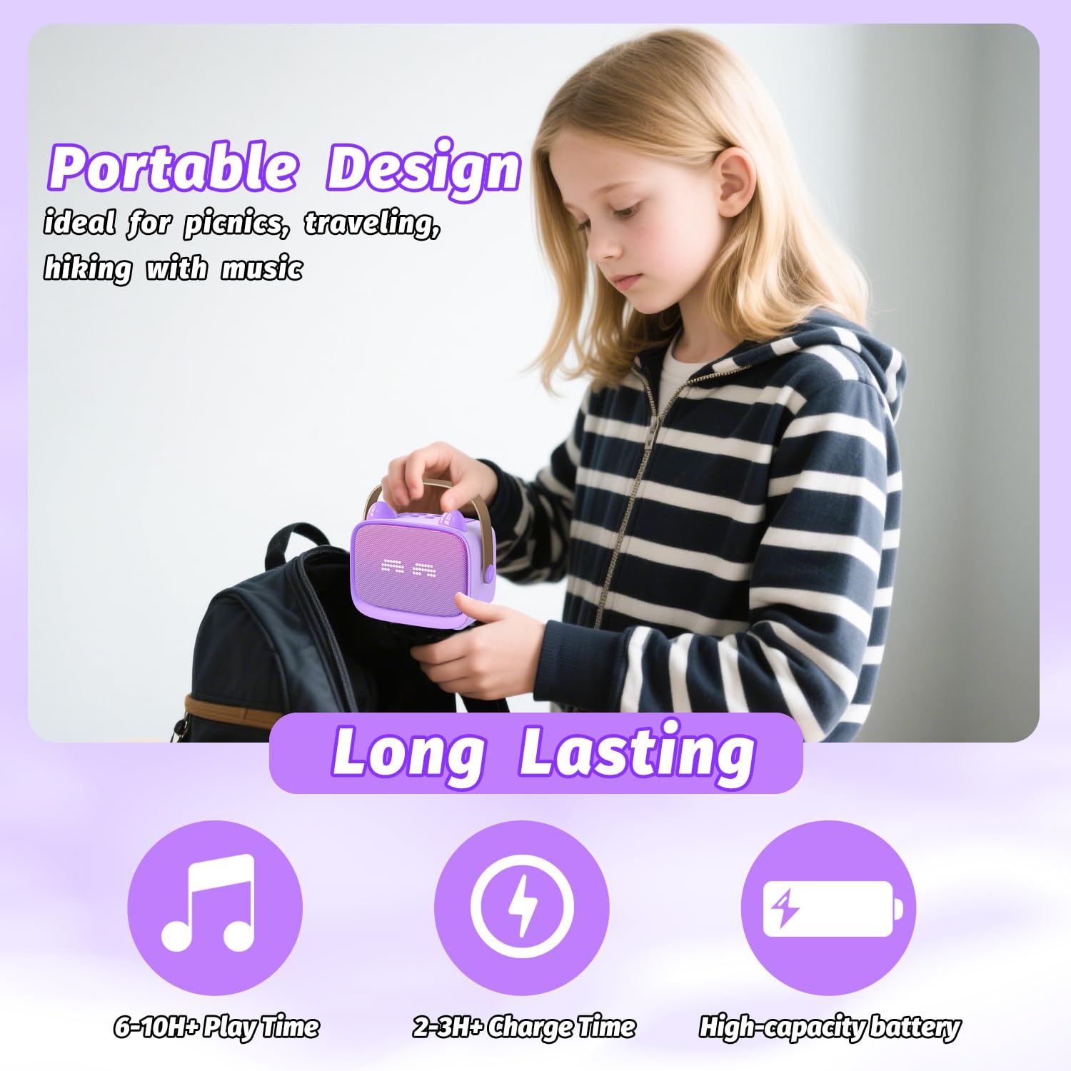 Karaoke Maschine mit 2 Karaoke Mikrofonen Kinder: Mini Karaoke Maschine Geschenk Mädchen mit Mikrofon Kindertag Geschenk Spielzeug 3-12 Jahre - Geburtstagsgeschenk MusikLautsprecher