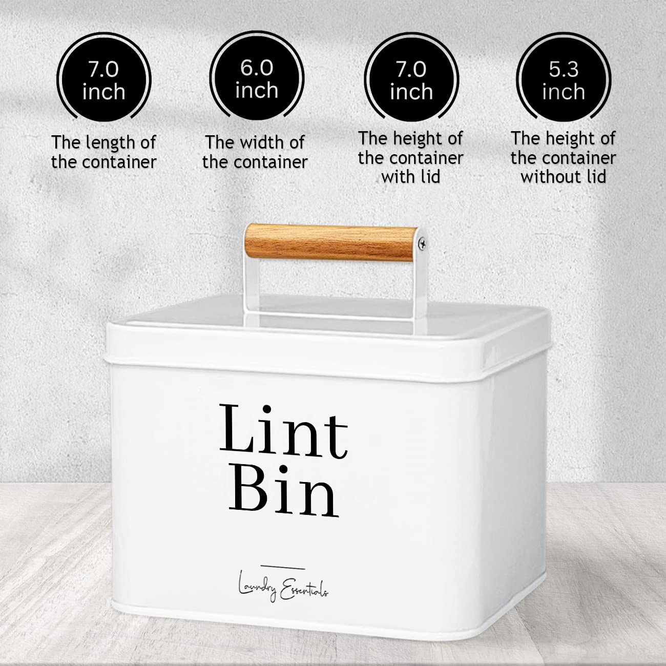 Modern Farmhouse Lint Bin - Laundry Room Decor -5
