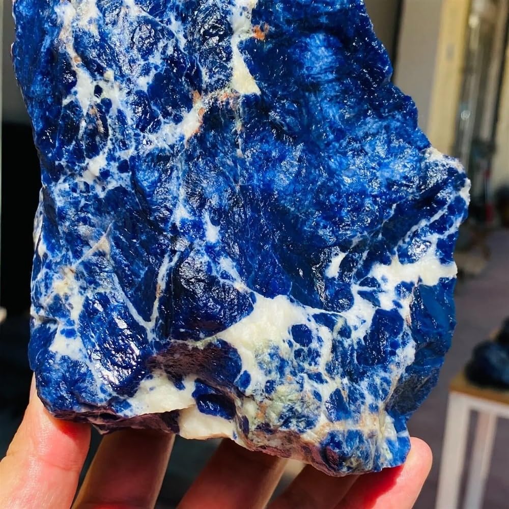 Bellissimo Pietra preziosa di cristallo grezzo naturale di sodalite blu for il bilanciamento energetico(450-500g)