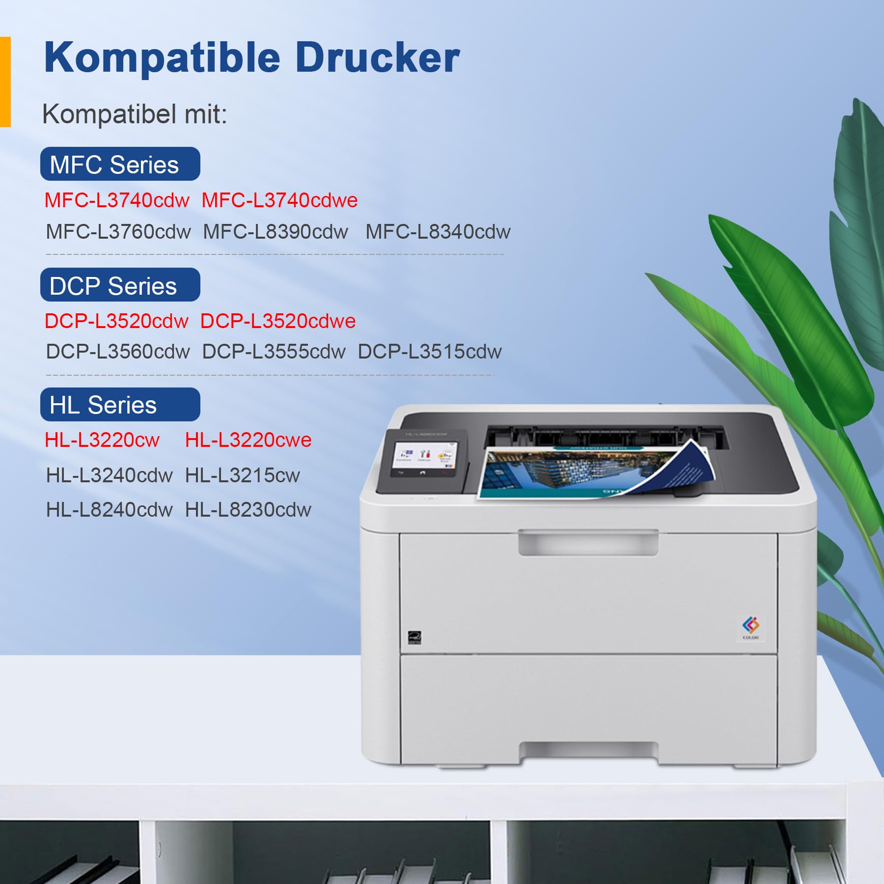 Palmtree TN248XL TN248 Kompatibel für Brother MFC-L3760CDW Toner Brother MFC-L3740CDW Toner Brother MFC-L3740CDWE Brother DCP-L3560CDW TN 248 Brother DCP-L3520CDWE MFC-L8390CDW HL-L3240CDW HL-L3220CWE