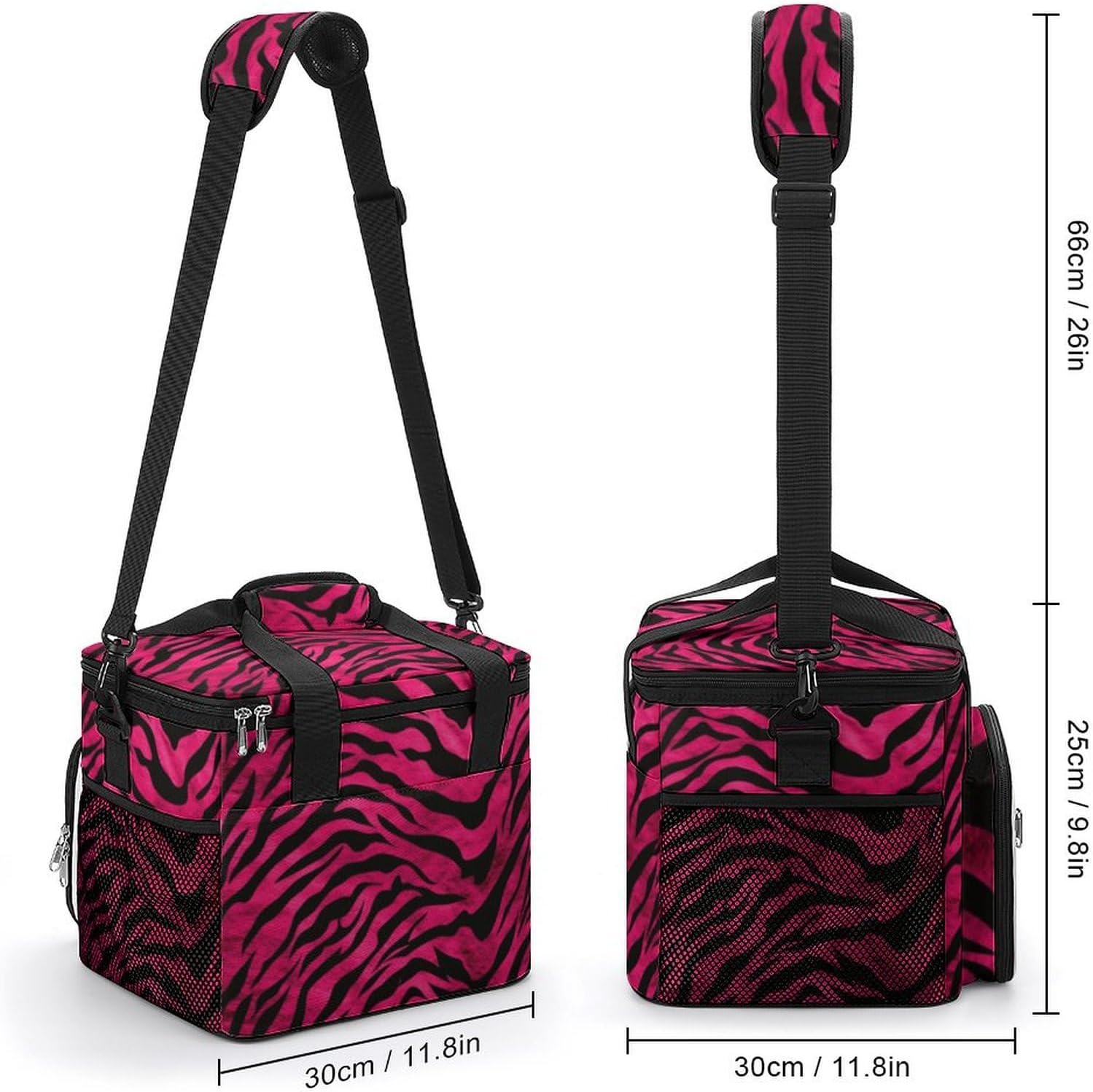 Camping Ice Pack, Zebra Tiger Leopard Print Cooler Bag, 22.5L Large Capacity Insulated Lunch Tote Bag for Outdoor, Picnic, BBQ, Travel, Work