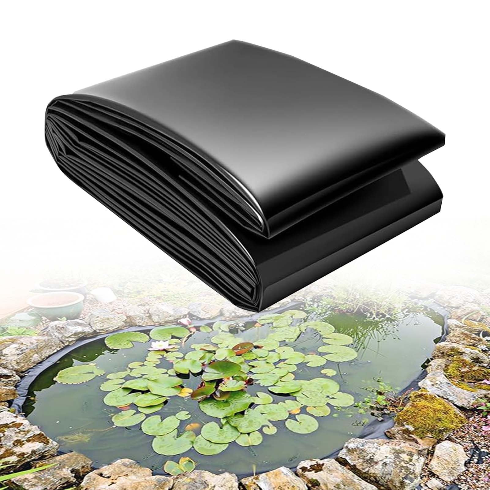 Whnoorher HDPE Lotus Ponds Liner - Reinforced Pond Liner Underlay UV Resistant Waterproof Pond Membrane Thickness 0.13mm Foldable Impermeable Film for Water Garden(10x15m(32.8x49.2ft))