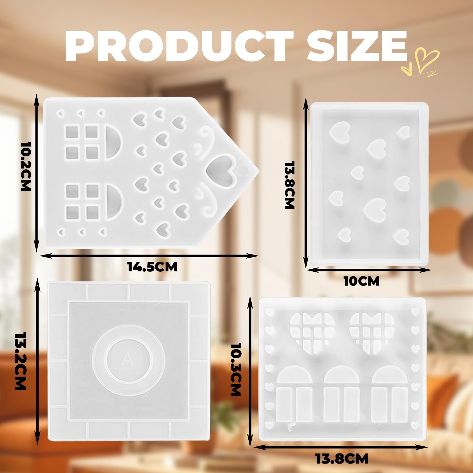 8-teiliges Silikonformen Set Für Häuser - DIY Gießformen Für Kerzen & Seife