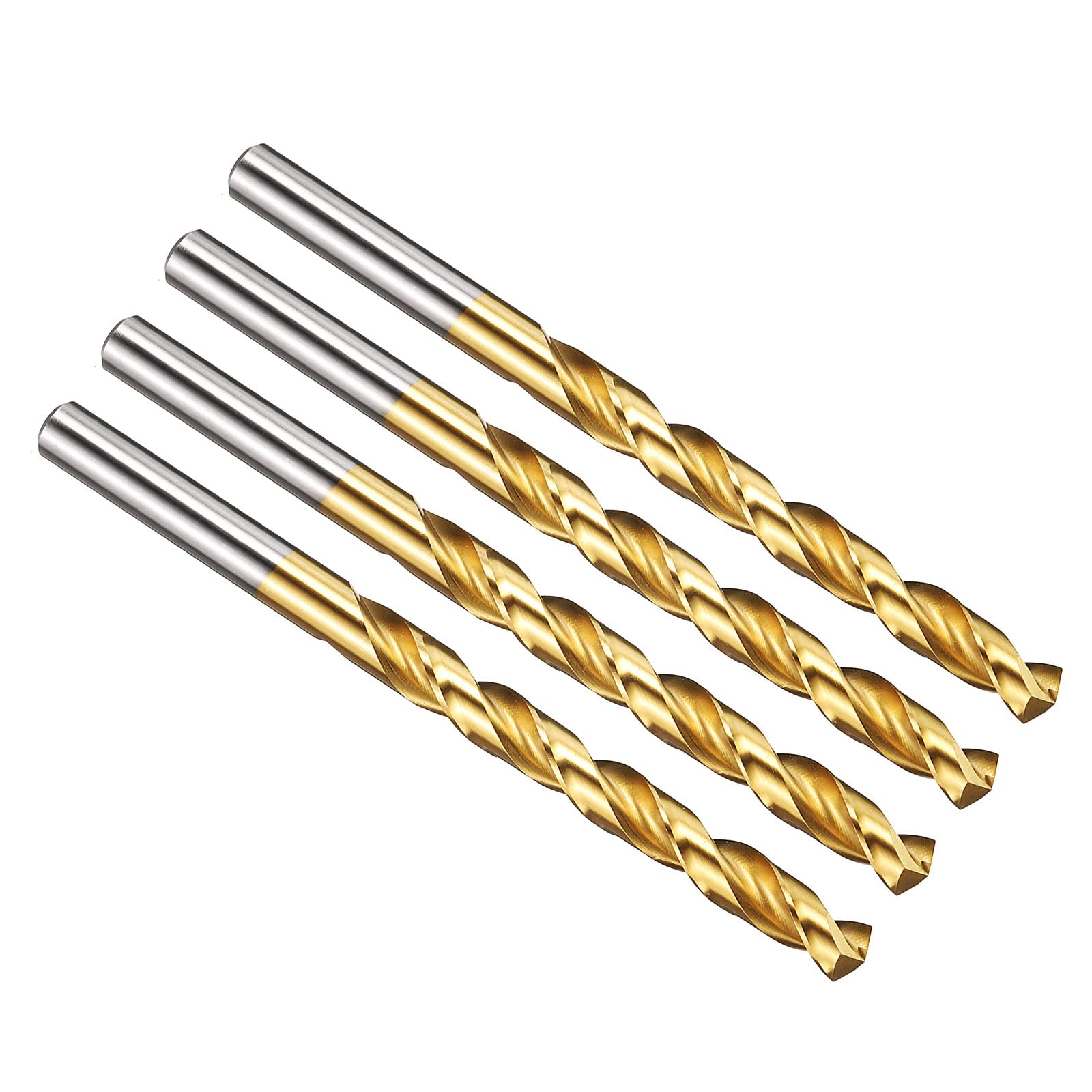 PATIKIL 6.5mm Drill Bit, M42 8% Cobalt High-Speed Steel Jobber Straight Shank 135° Titanium Nitride (TiN) Coated for Hard Metal Stainless Steel - 4 Pack — image 1