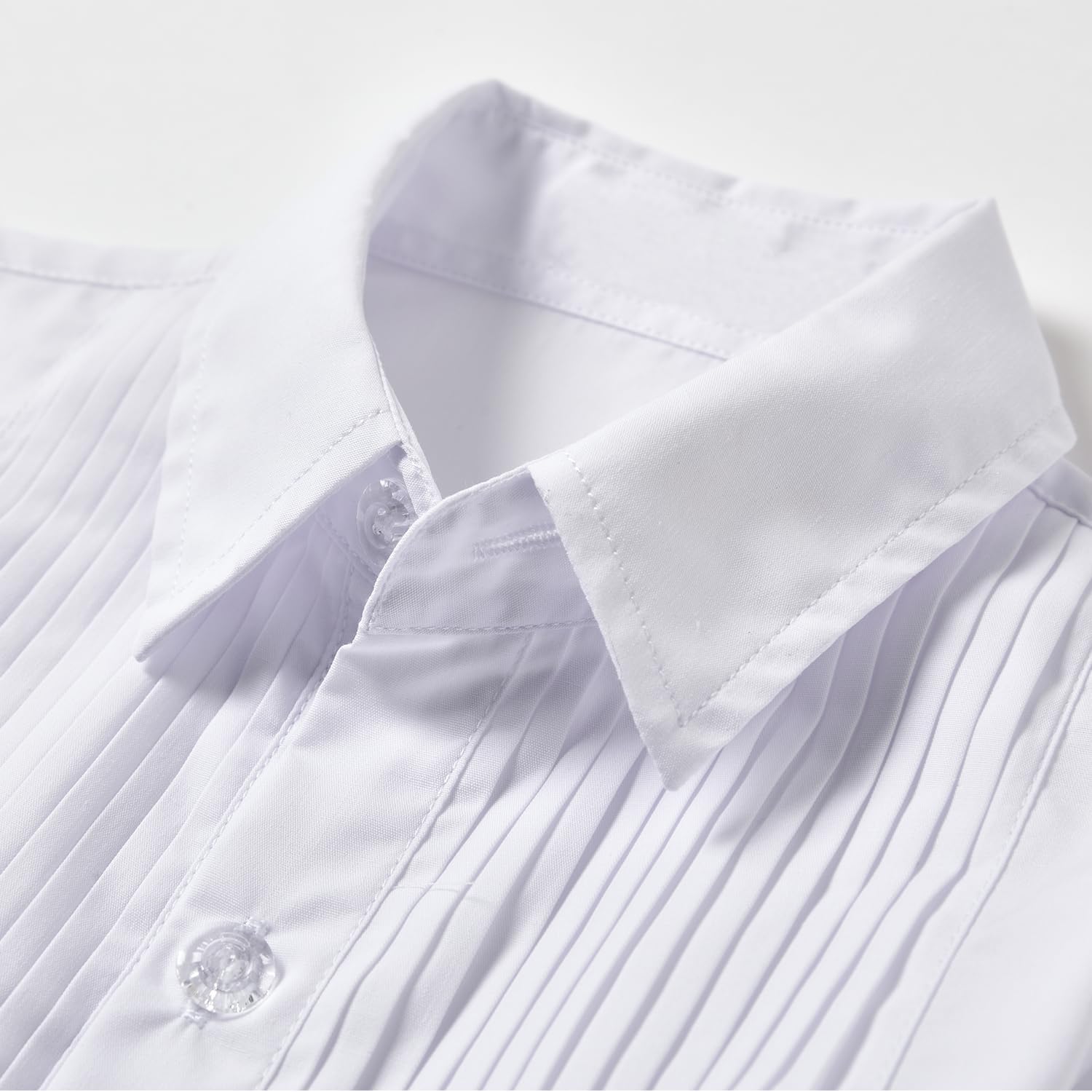 Boys' Formal Tuxedo Shirt Long Sleeve White Dress Shirts with Bow Tie - Image 2