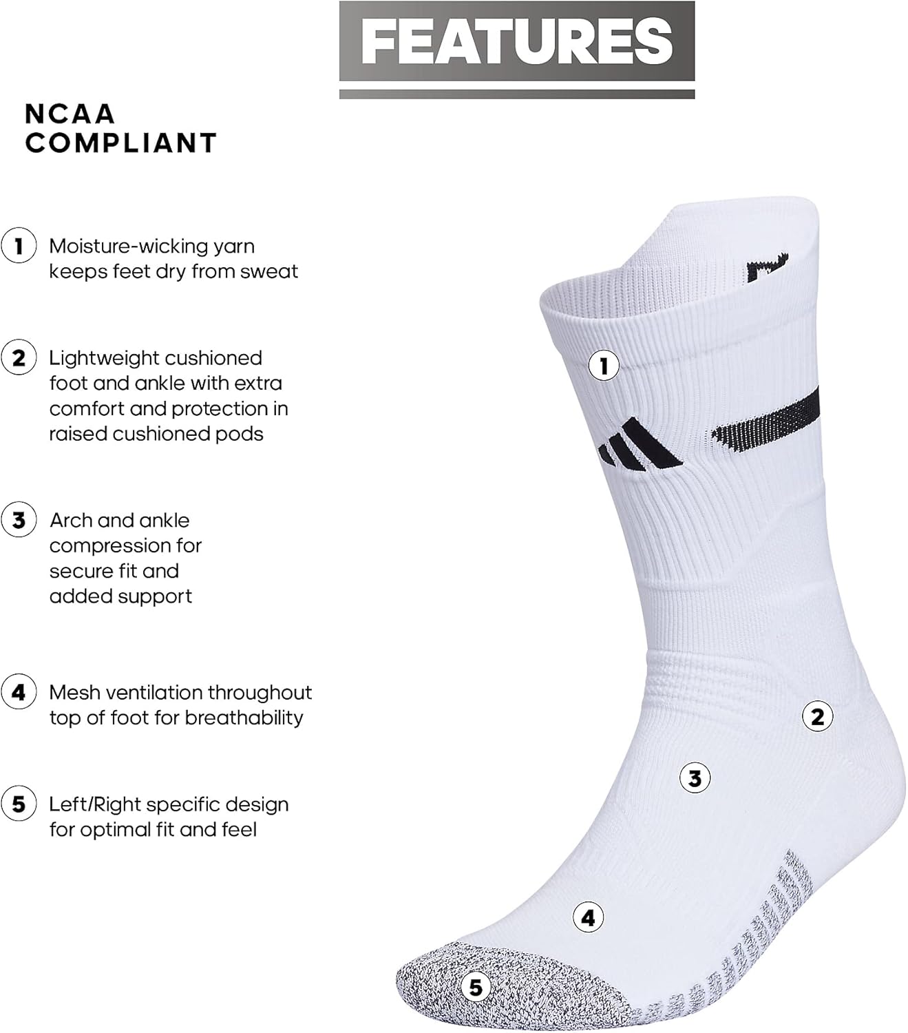 Adidas Unisex Adizero Football Socks (1 Pair) Multiple Heights - Image 4