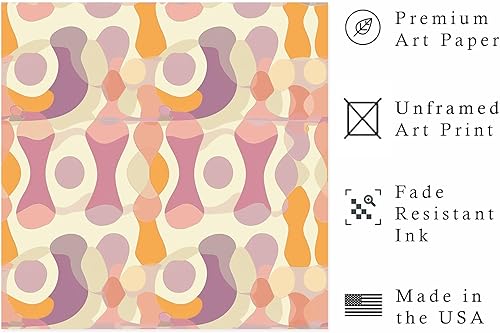 Miniatura 2 de Ethan Taylor Abstract Wall Art Prints Unframed Square Posters 'Retro 70s Hippie Groovy Pattern IX' Retro Home Décor for Living Room, Bedroom,