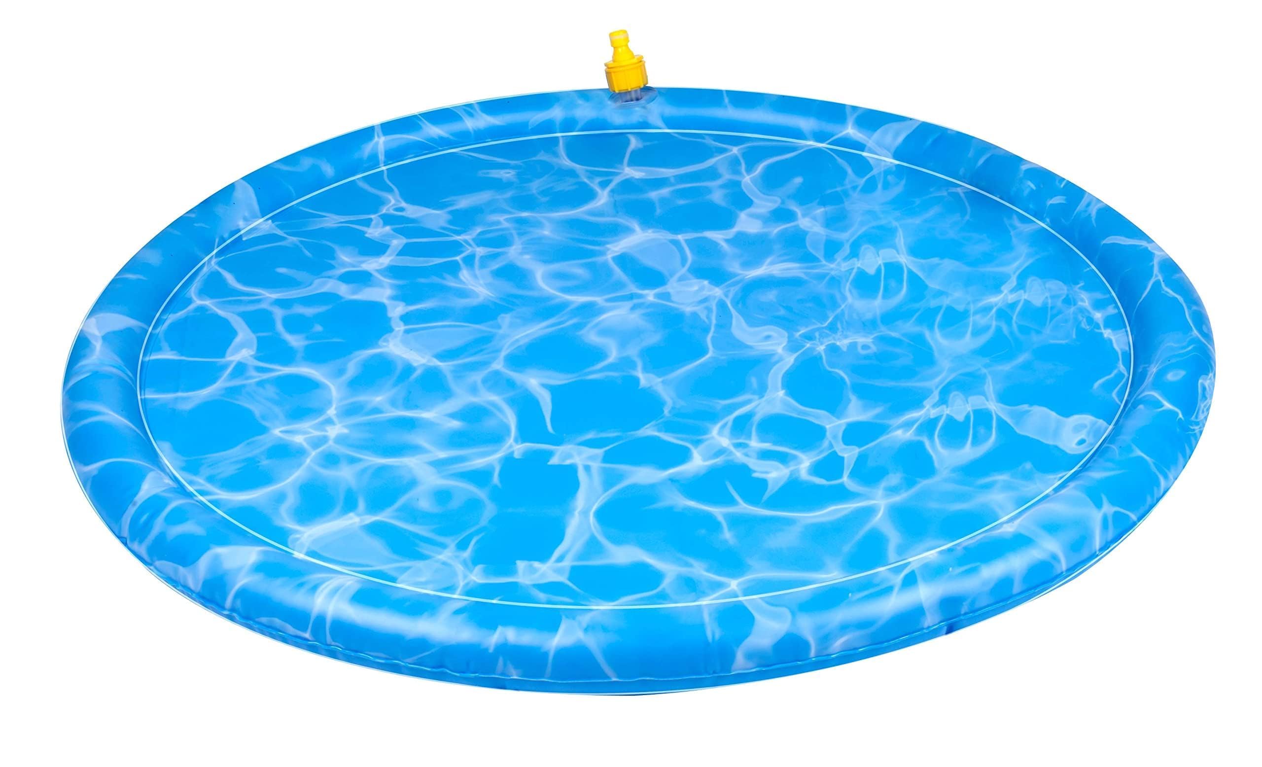maxxpro Dog Pool and Cooling Mat - Diameter 100 cm - Dog Paddling Pool and Cooling Mat for Dogs - with Sprinklers - PVC - Blue
