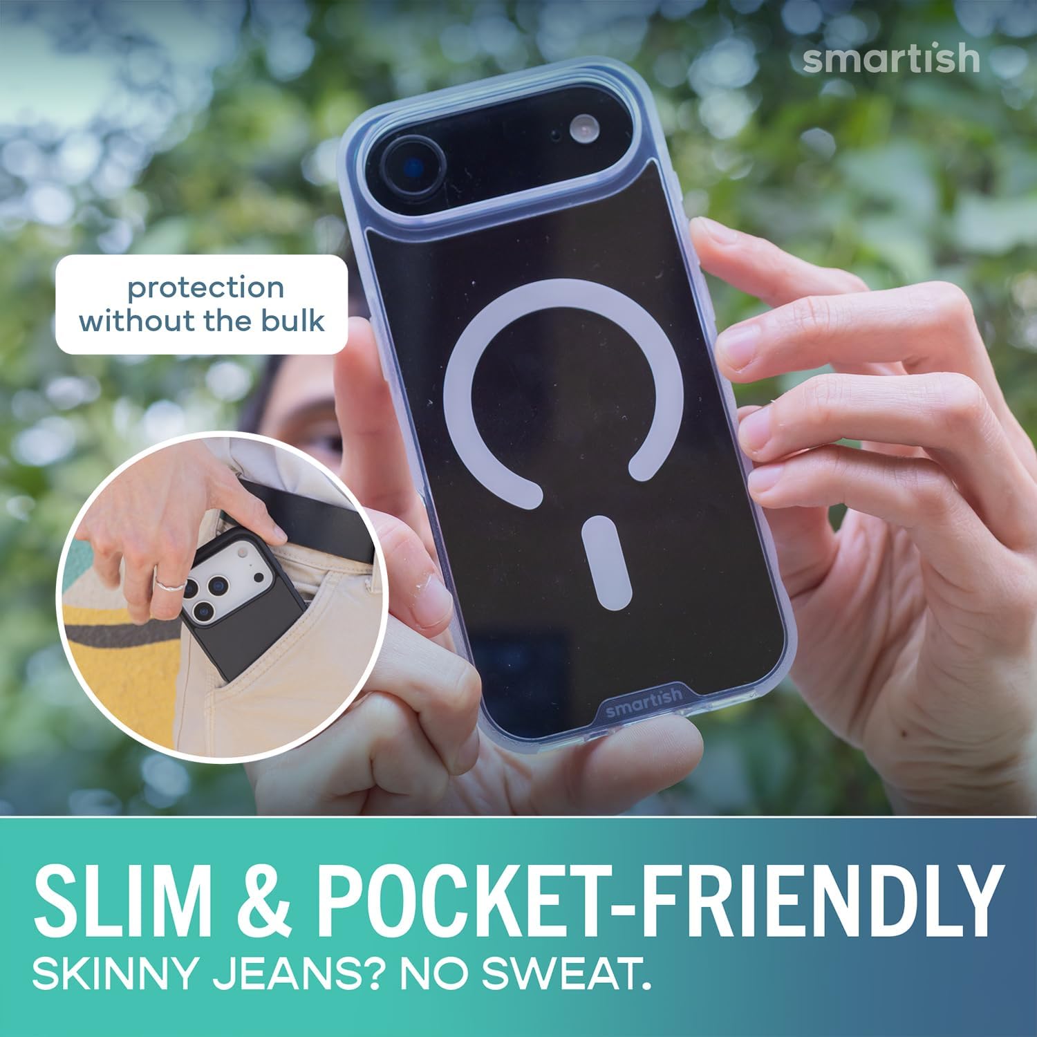 Smartish® iPhone Air MagSafe Clear Case + Screen Protector - Magnetic Slim Case - Anti-Yellow Thin Grip Cover + 2-Pack Tempered Glass Screen Protectors for Apple iPhone Air - Clearly Clear