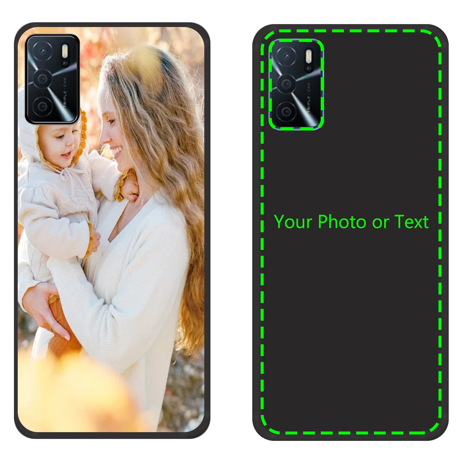 Custodia Personalizzata Per Oppo A16s (6.52 Pollici) - Cover In Silicone Trasparente Con La Tua Foto O Scritta, Antiurto E Antigraffio