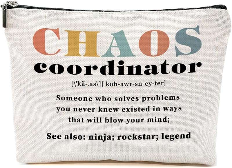 Necessaire de maquiagem retangular Blue Leaves Chaos Coordinator, estampa dupla-face, 1 unidade