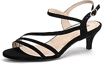 IDIFU Women's 2 Inch Kitten Heel Strappy Sandals - Comfortable Open Toe Dress Shoes for Bridal, Evening, Dance
