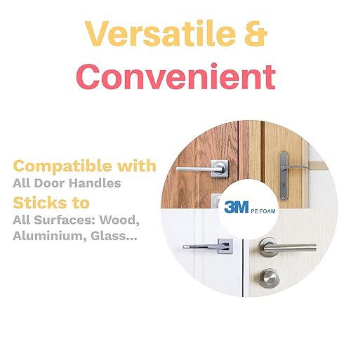 Miniatura 3 de Inaya Cerradura de palanca de puerta a prueba de niños, paquete de 7, cerradura de manija de puerta - Adhesivo 3M - Diseño minimalista - Cerraduras