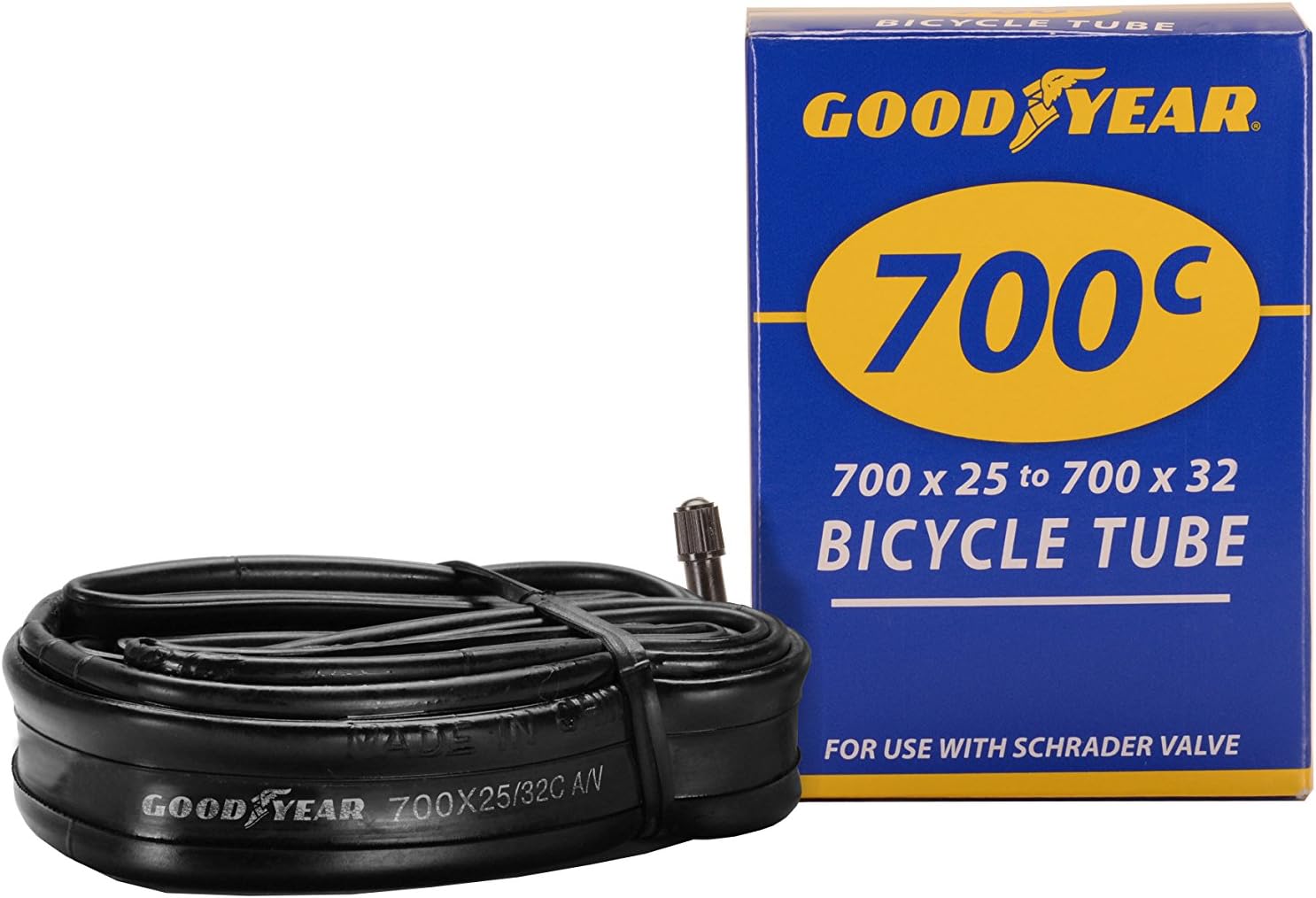 Goodyear Bicycle Tube, 25/32c - 25/32c Bike Tube with Butyl Rubber - Dependable Mountain Bike Tubes for Premium Cycling - 25/32c