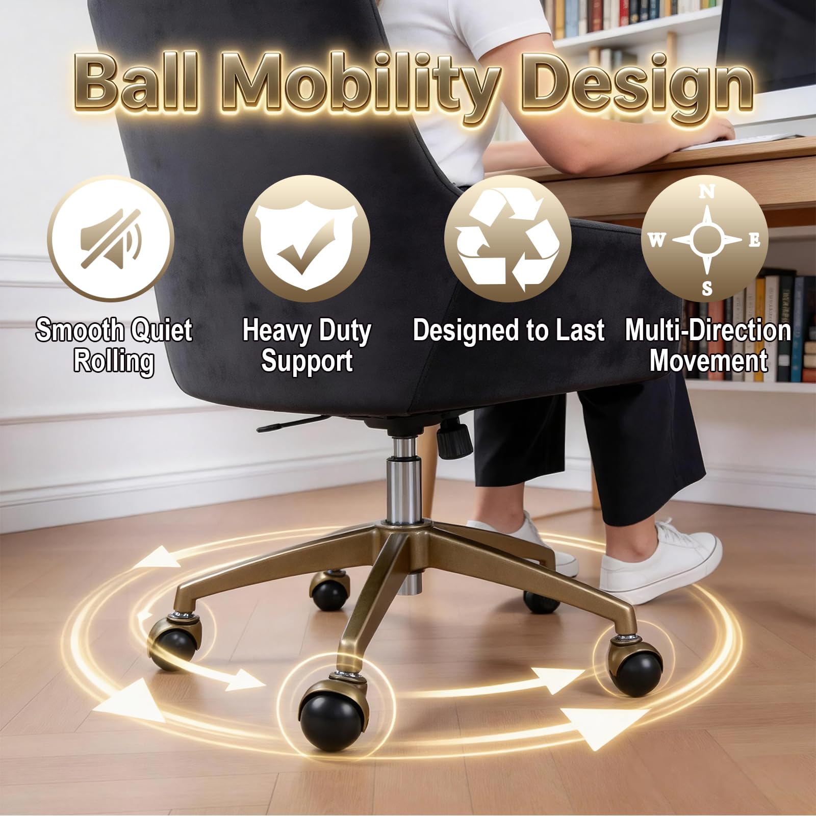Antique Brass Ball Casters - 8 Pack -2