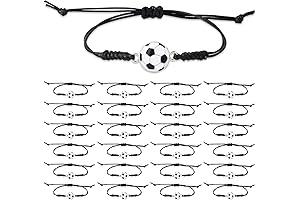 24-Piece Soccer Charm Bracelets Bulk For Teams