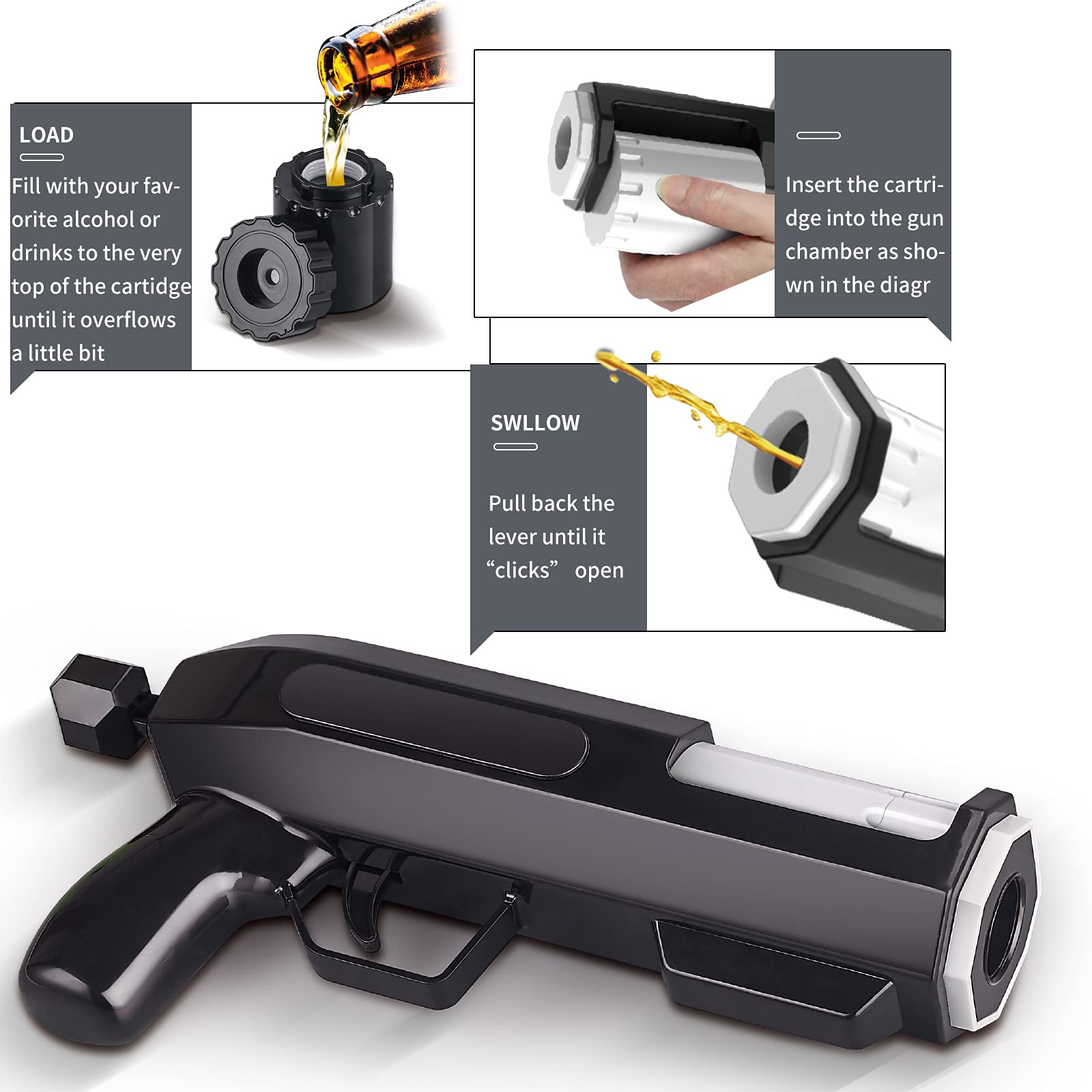 Buy Alcohol Shot Gun, Bubbly Blaster Champagne Gun Shooter, Alcohol Gun