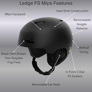 Giro Ledge FS (Fit System) MIPS Ski Helmet - Snowboard Helmet for Men, Women & Youth