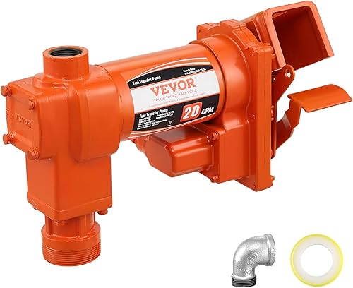 VEVOR Bomba de transferencia de combustible, 12 V CC 20 GPM 14 HP, bomba extractora de gasolina de hierro fundido de alto flujo con diseño de caja