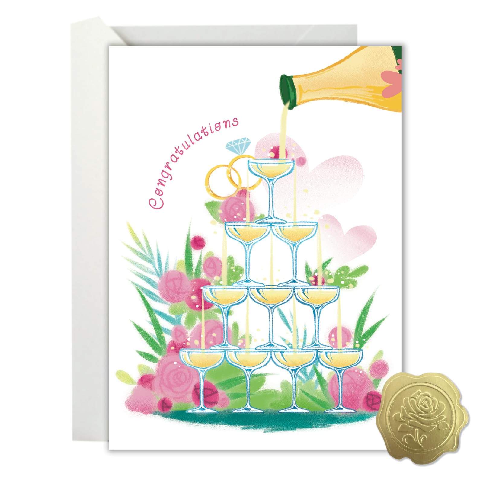 Lumoaster Wedding Card - Bridal Shower Card - Funny Wedding Cards &Gifts for Couple- Engagement Congratulations Cards Cheers