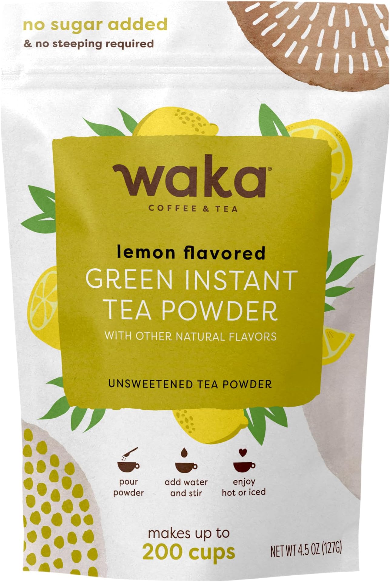 Waka Quality Instant Tea, Unsweetened Lemon Flavored, 200 Servings