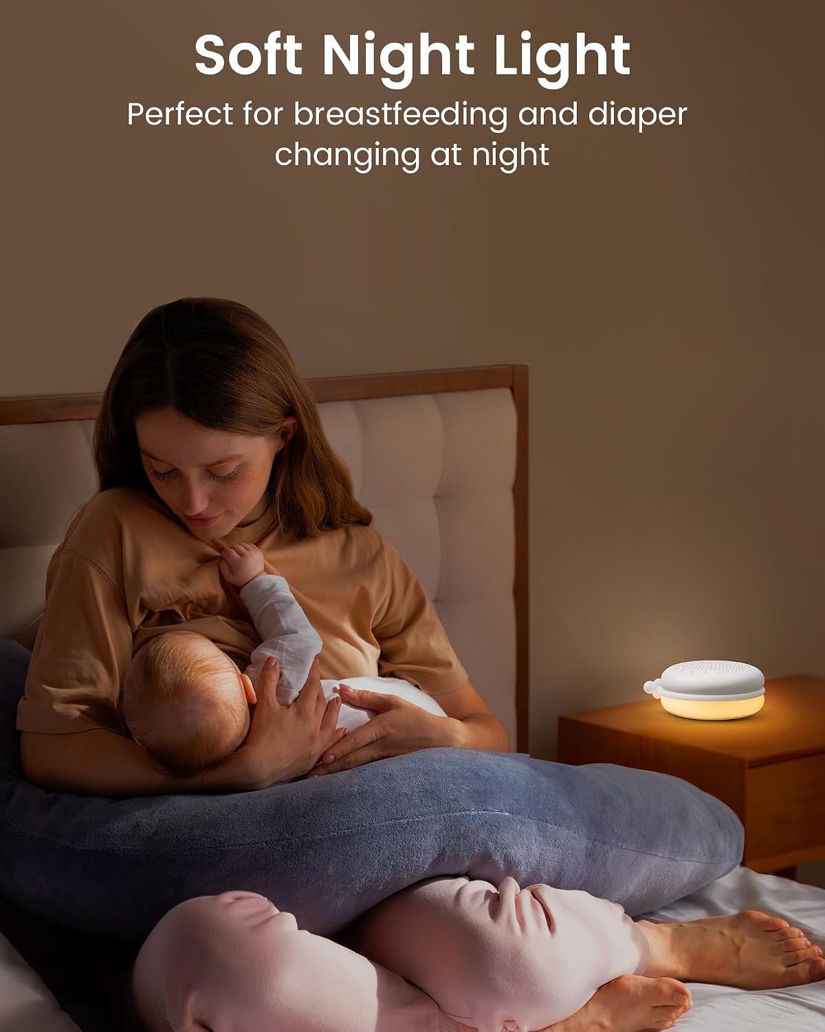 Glocusent 3-in-1 Portable Baby Sound Machine, White Noise Machine for Sleeping, Night Light & Phone Connected Speaker 34 Sounds Timing Function 1000mAh Large Battery Designed for Travel, view 3