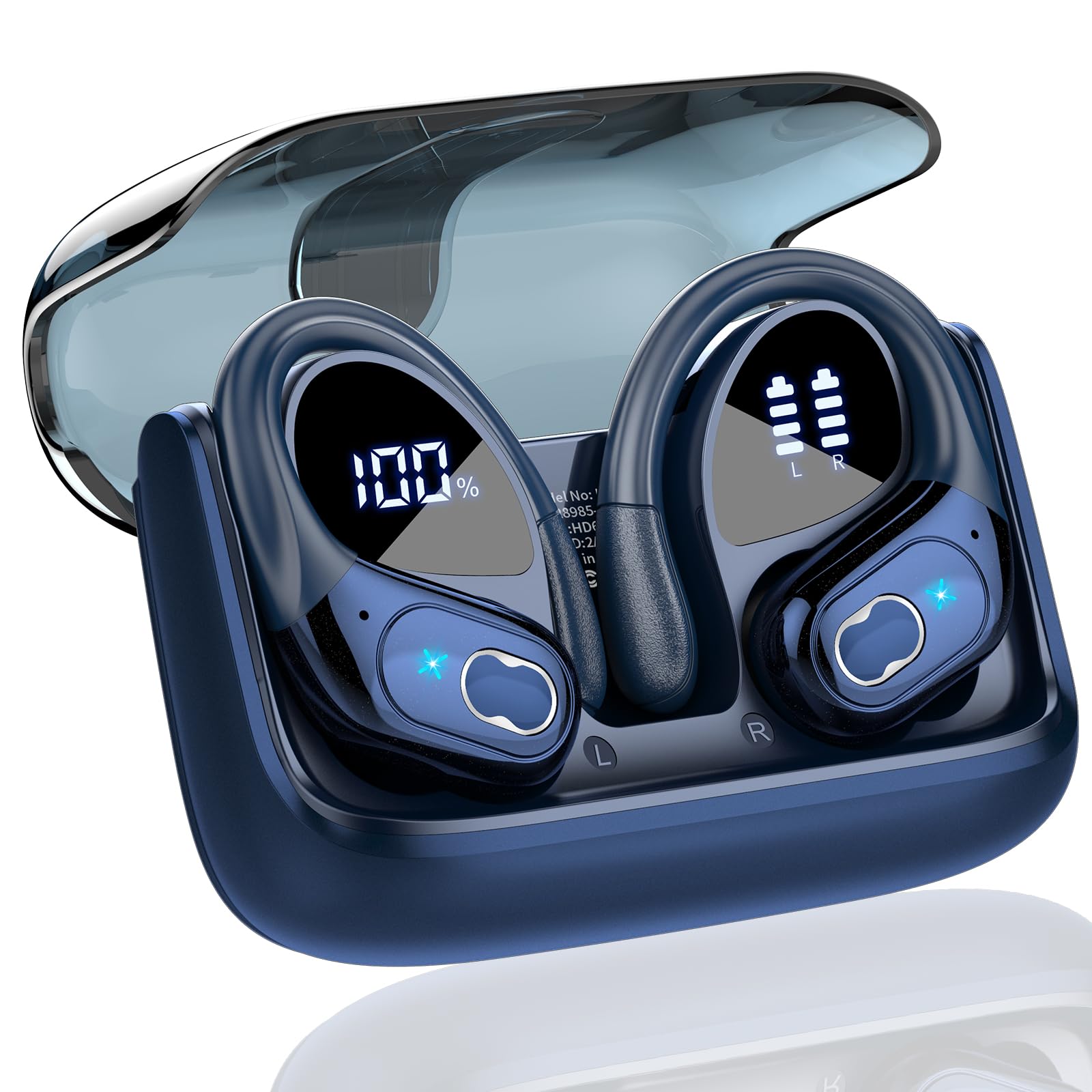 AI Auriculares Traductor, 164 Idiomas y 6 Modos de Traducción, Bluetooth 5.4 con ENC y App con para Viajes/Negocios/Aprendizaje/Reunirse Azul