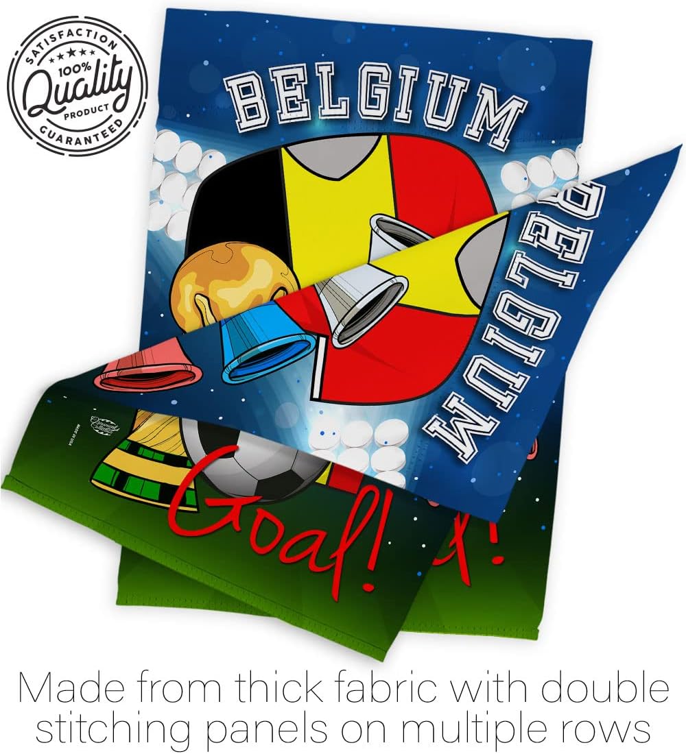 World Cup Belgium Flags Belgian Home Decor Banner Room Wall Art Patio Porch Lawn Garden Flag Stand Pole Outdoor Tapestry Yard Signs FIFA Gifts Sports Fan Trophy Soccer Game Football Made In USA
