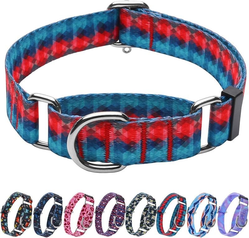 Coleira Martingale para Cães Hikiko sem Fivela, Nylon, Tamanho L
