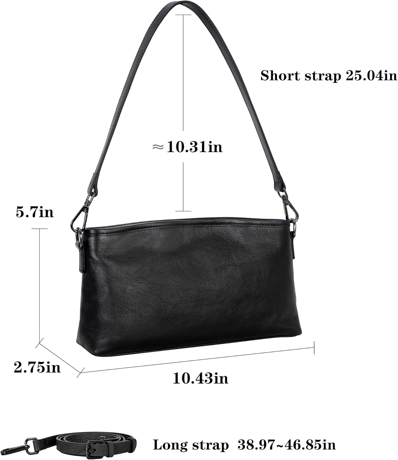 HESHE Leather Crossbody Bags for Women Lightweight Shoulder Purse Zipper Soft Vintage Satchel Handbags Travel Purse - Image 5