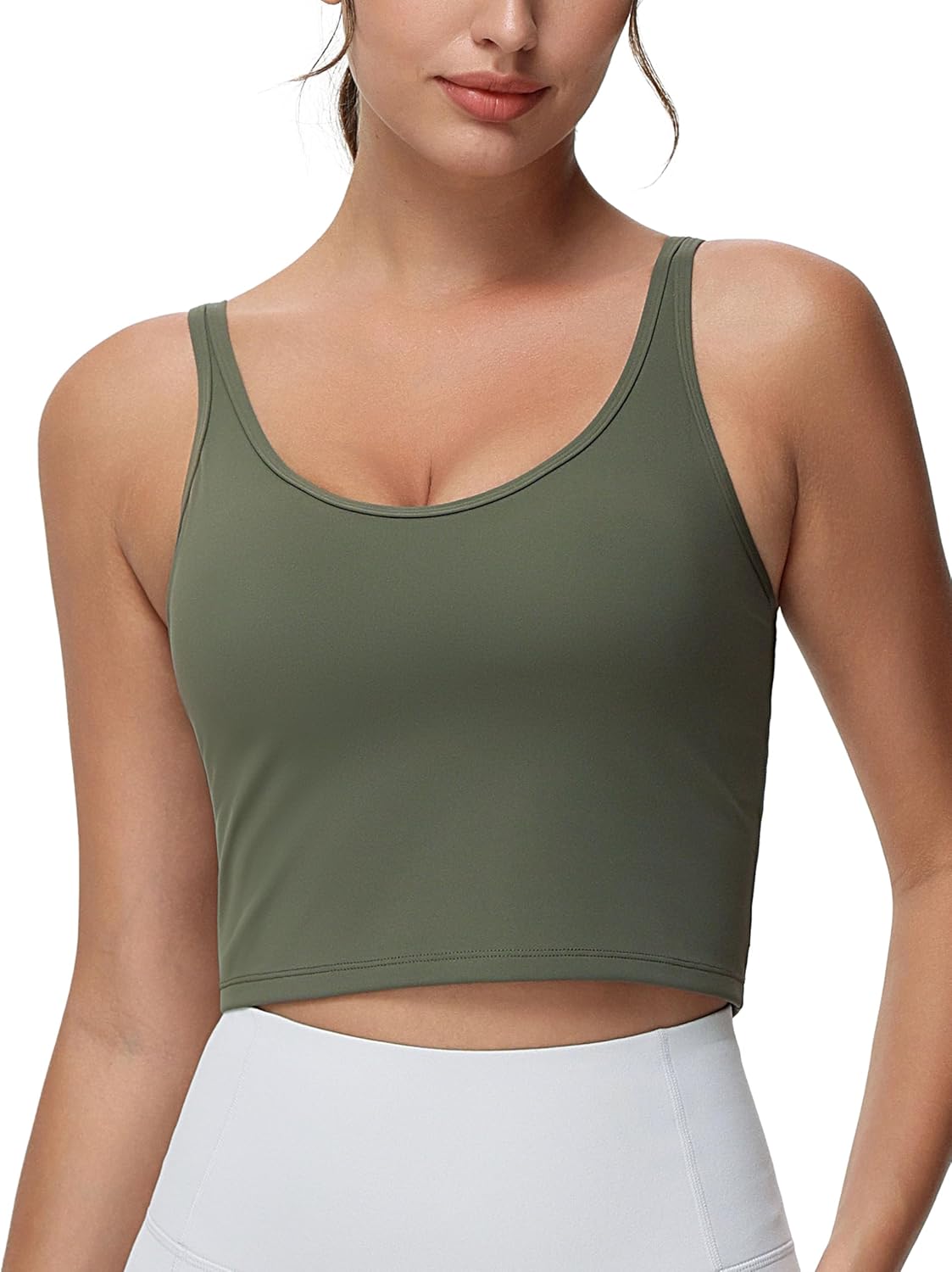THE GYM PEOPLE Women's Longline Sports Bra Removable Padded Wireless Workout Yoga Tank Tops - Image 3