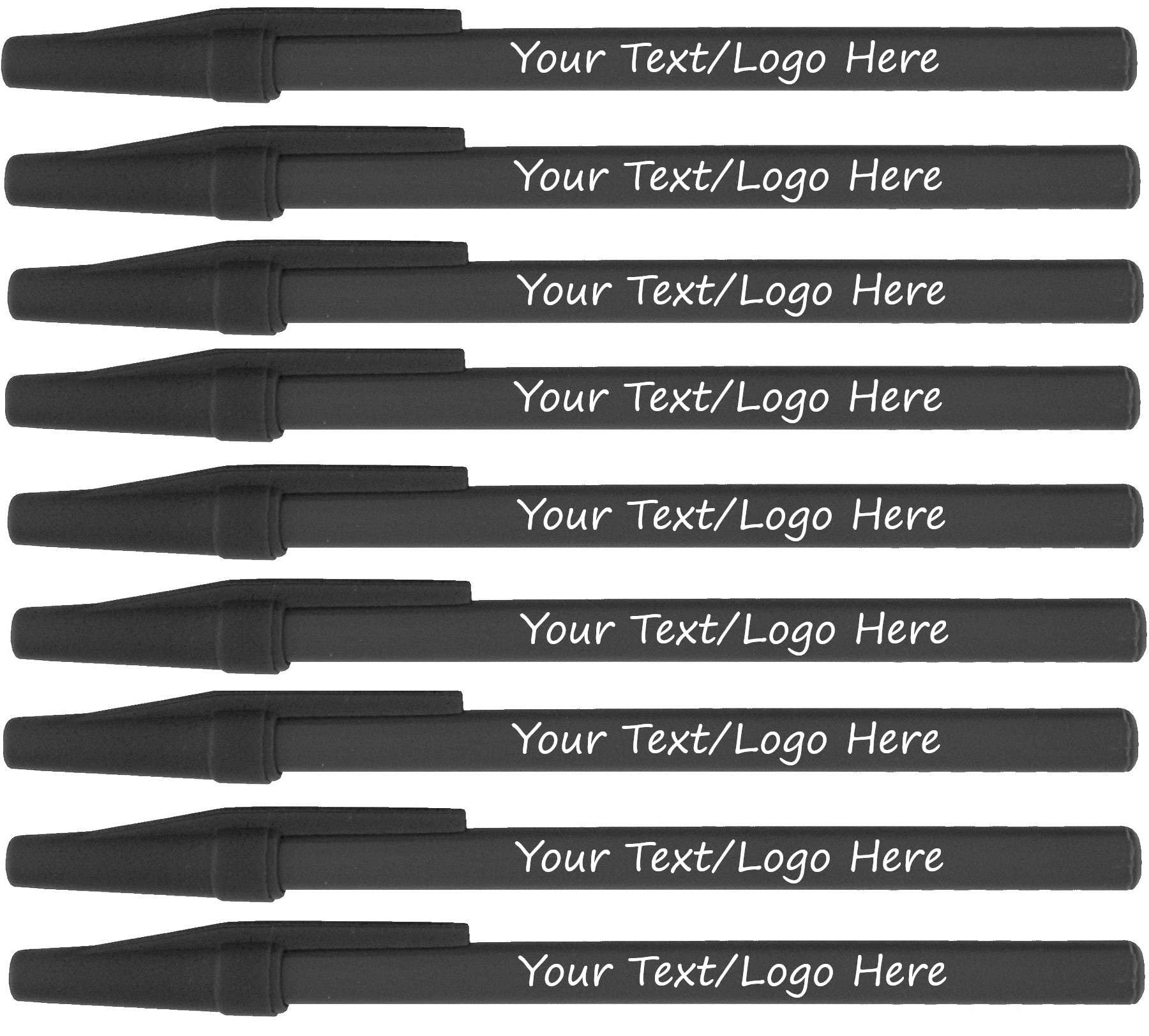 SyPen Personalized Stick Pens With your Custom Logo or Text-500 Pack Bulk-for Businesses, Parties, and Events, Custom Printed Slim Ballpoint Pens