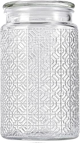 Miniatura 8 de Paquete de 3 tarros de vidrio vintage de 32 onzas con tapa, recipientes de almacenamiento de vidrio, recipientes herméticos de almacenamiento de