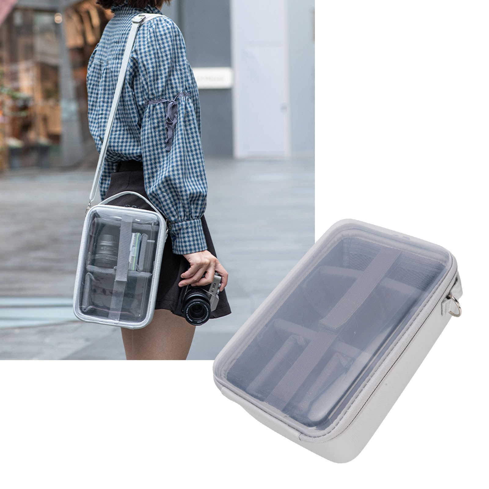 Étui pour Appareil Photo Numérique, Sac Rigide pour Appareil Photo avec Séparateurs Mobiles et Bandoulière pour Vlog sans Miroir