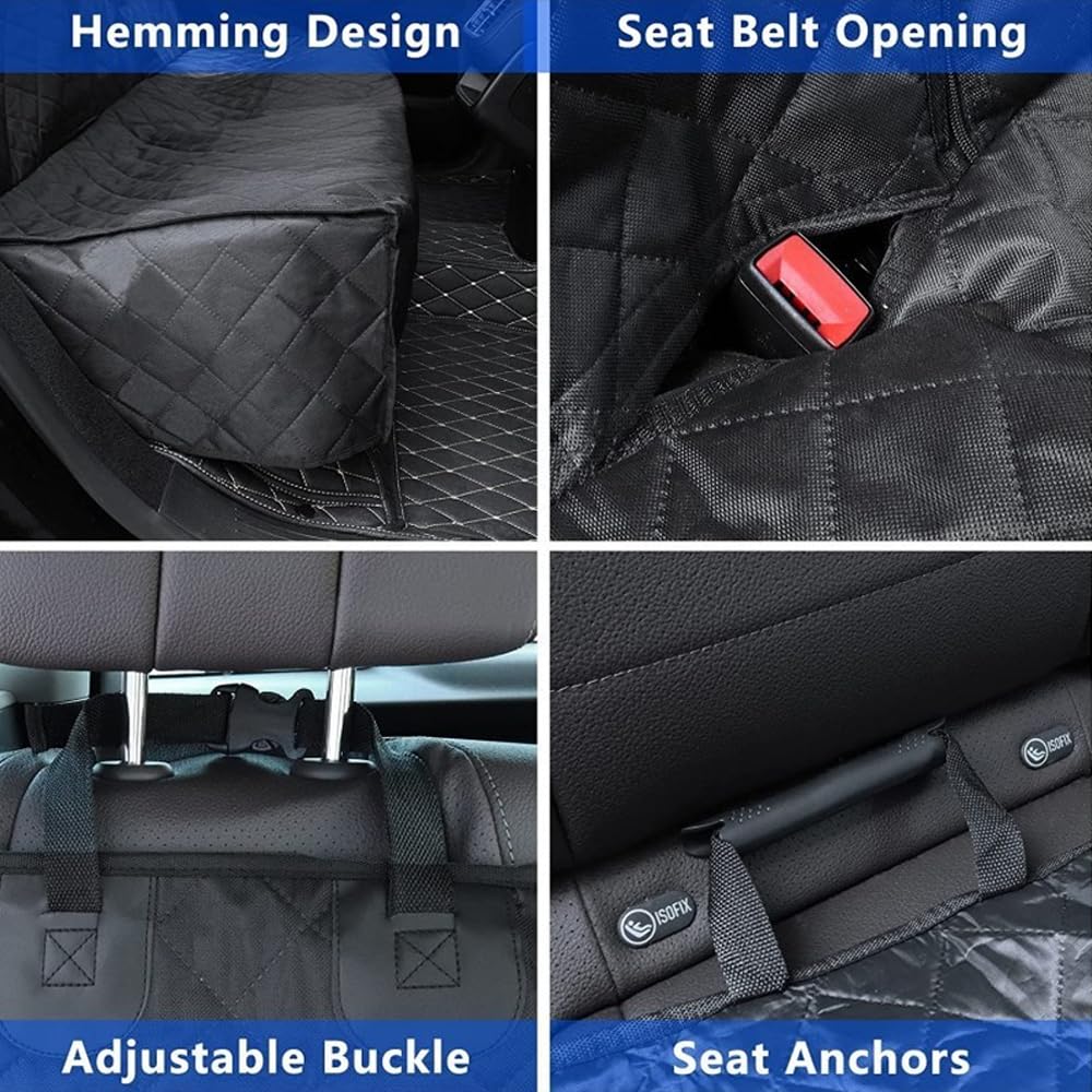 Funda Asiento Coche Perro para Hyundai Santa Fe 4 (IV) TM I 2018-2020, Funda de Asiento Trasero para Perros Infantiles Protector de Asiento Trasero Impermeable y Resistente,B